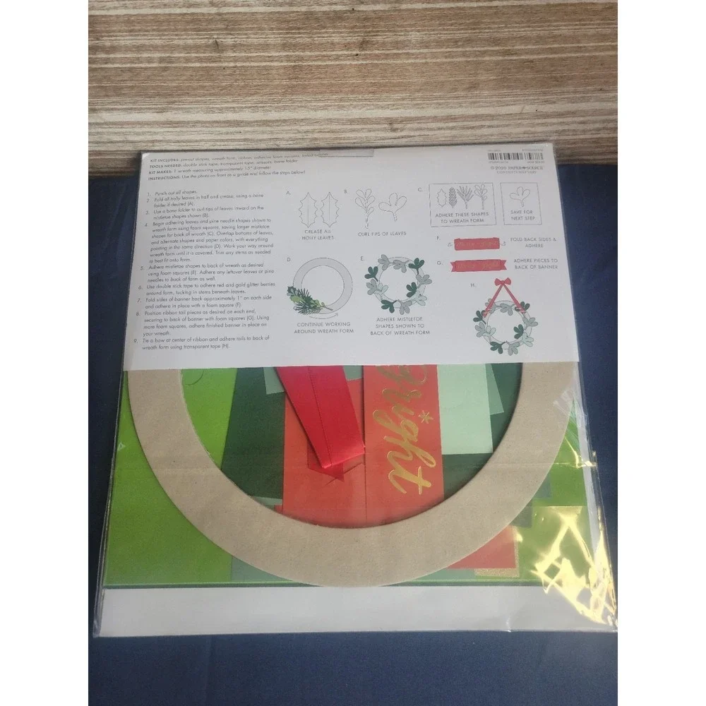 Paper Source Merry And Bright Christmas Wreath Craft Kit 15